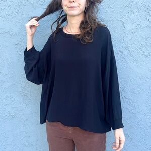 Silk Crepe top from Vince jn black minimalist boxy